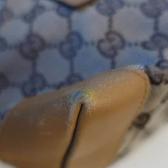 Authentic Gucci Taupe Brown Canvas Leather Shoulder Tote Handbag - Picture 14 of 16